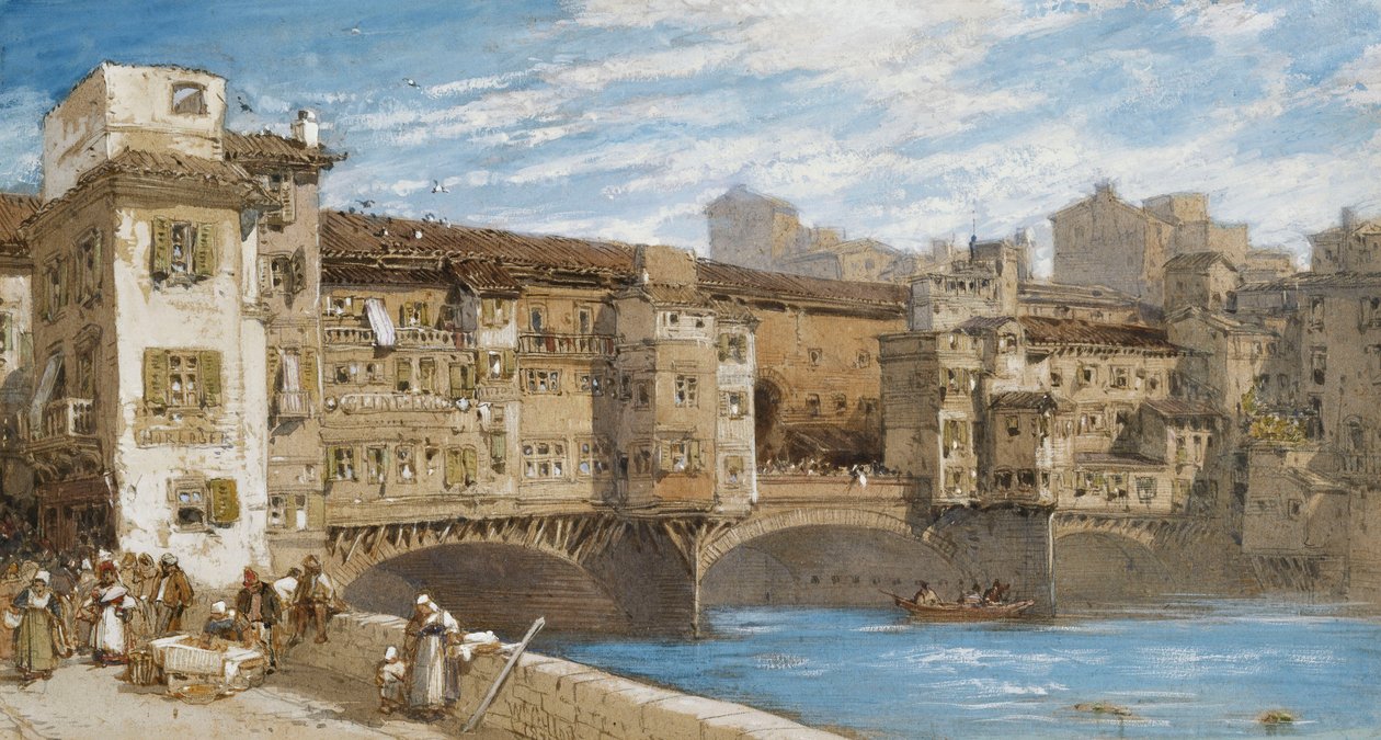 Ponte Vecchio, Florencie, 1877 od William Callow