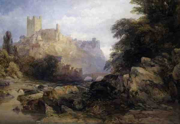 The Town and Castle from the River, c.1860 (akvarel na papíře) od William Callow