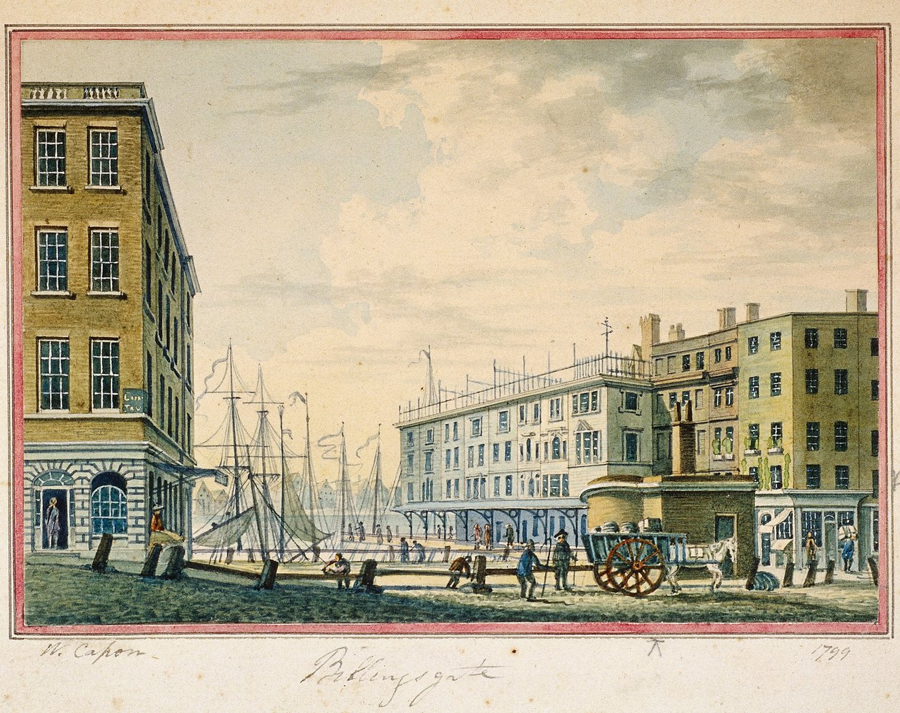 Billingsgate Market, Londýn, 1799 od William Capon