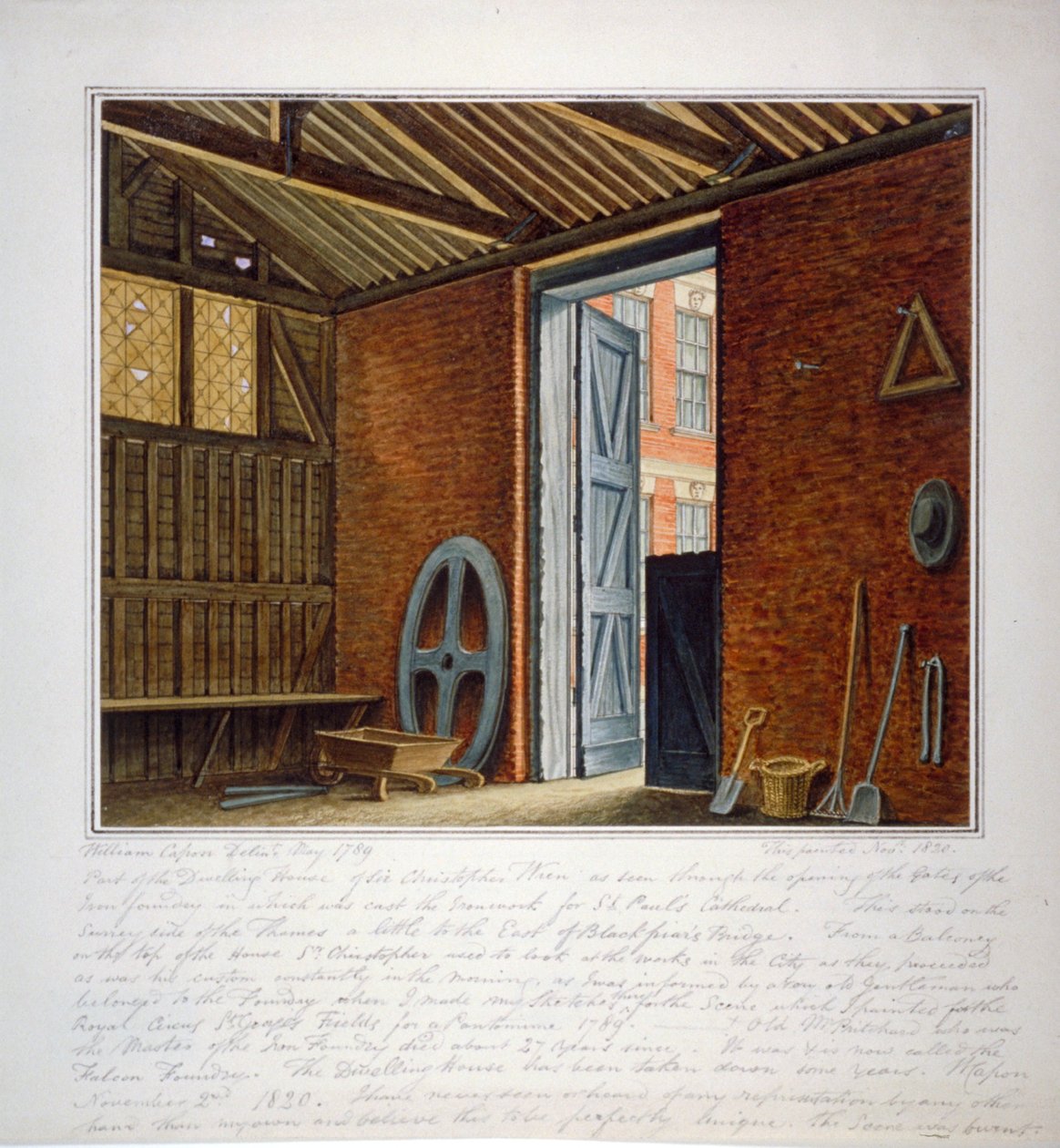 Část obytného domu sira Christophera Wrena, Southwark, Londýn, 1820. od William Capon