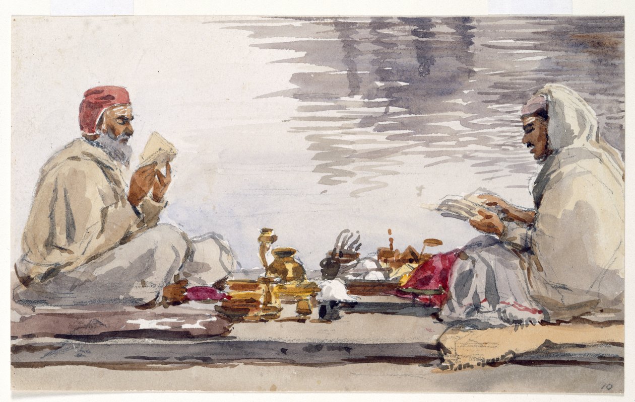 Dva svatí muži čtoucí Granth Sahib, Amritsar od William Carpenter