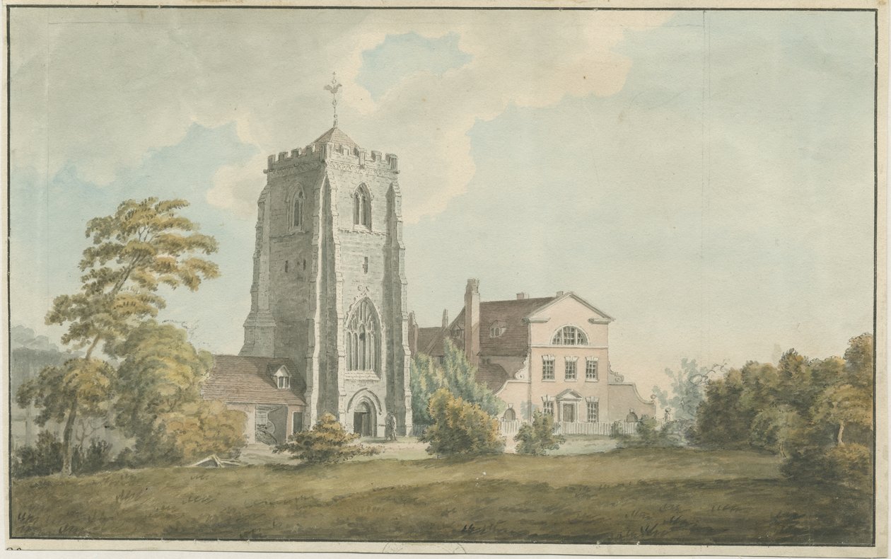 Ranton Abbey [převorství]: malba akvarelem a [konec 18. století] od William Carter