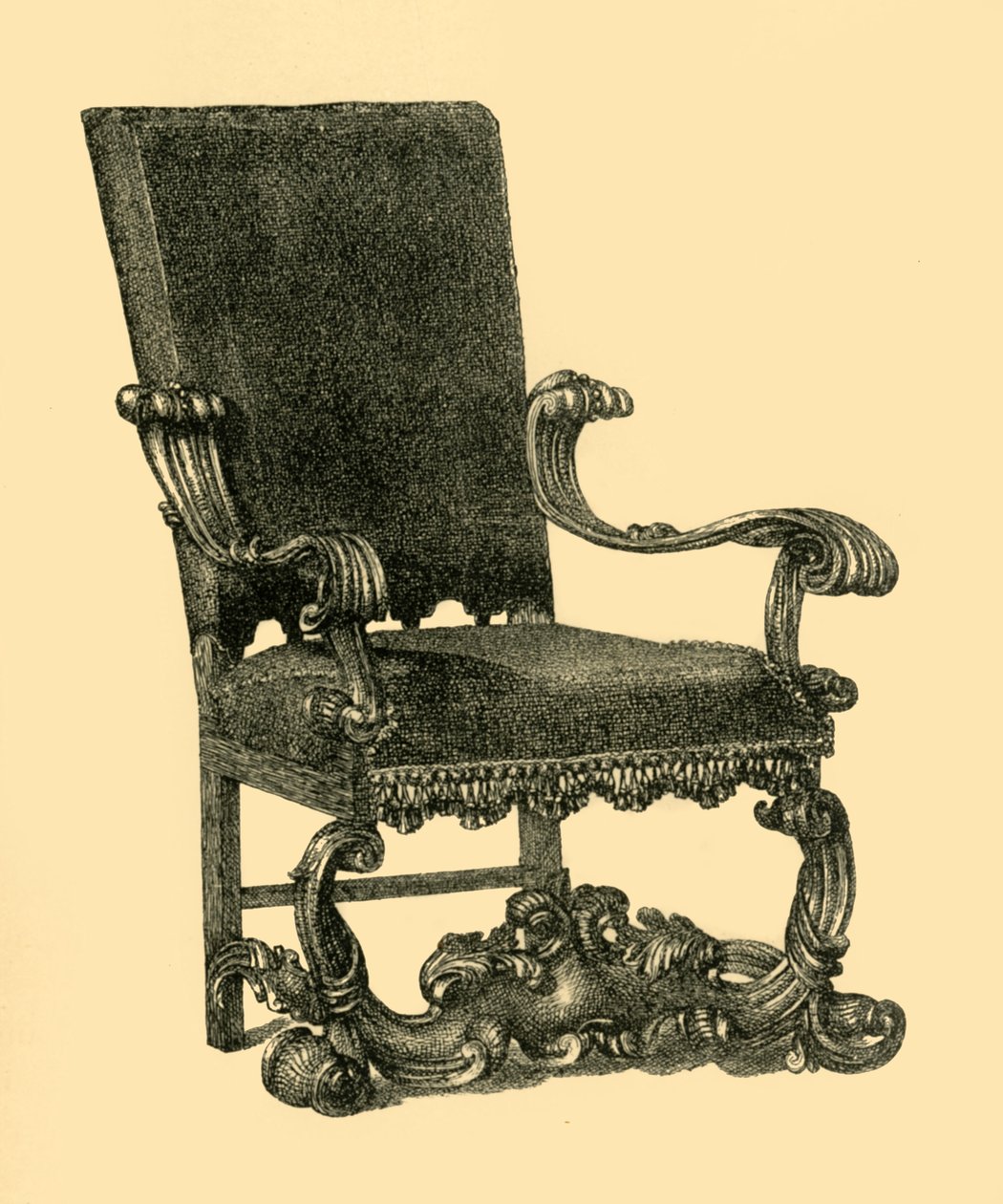 Křeslo z ořechového dřeva, c1685-1710, 1881. od William Catley