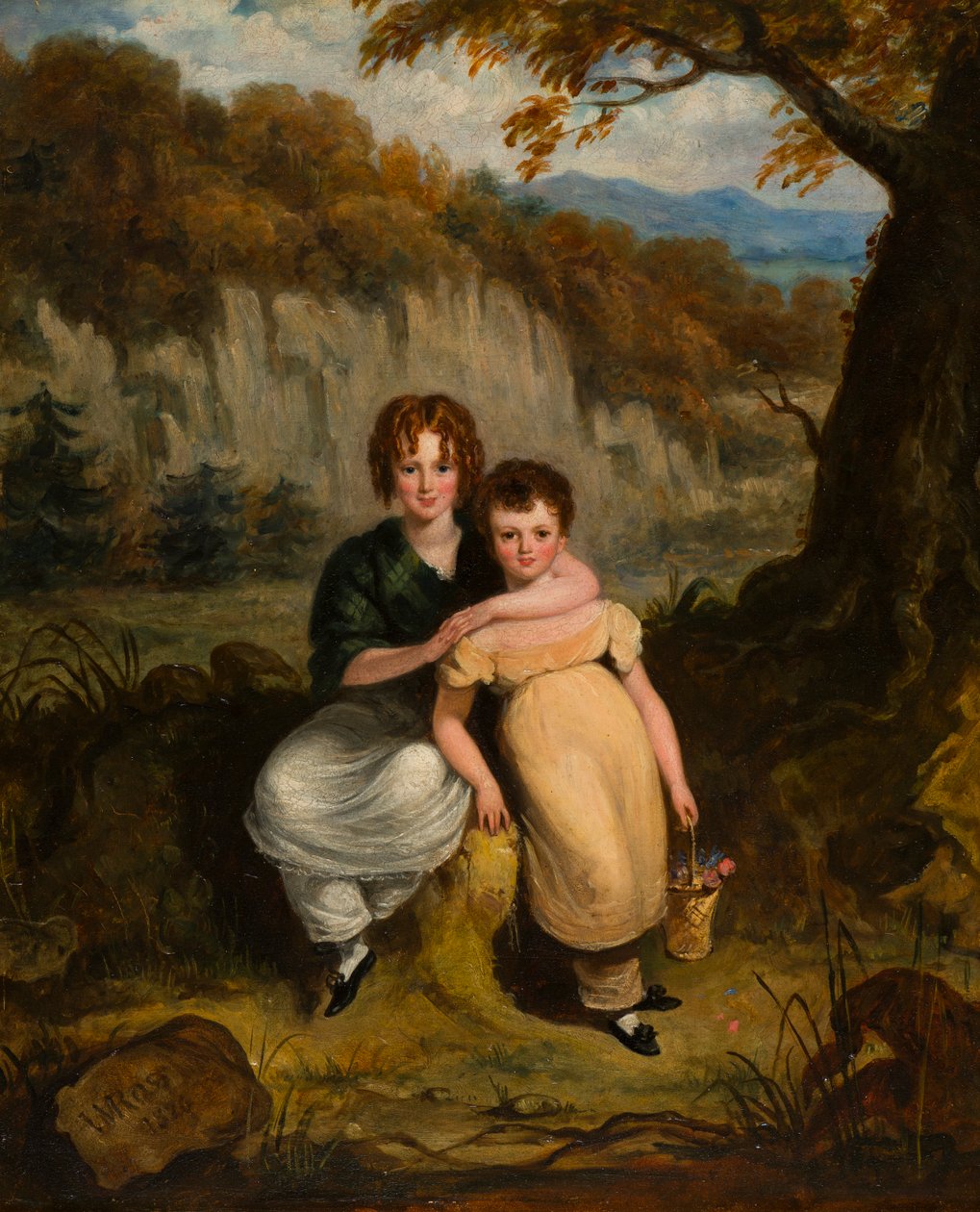 Portrét sira Thomase Moncrieffe Bt. a jeho sestra, když děti, kolem roku 1826 (olej na palubě) od William Charles Ross