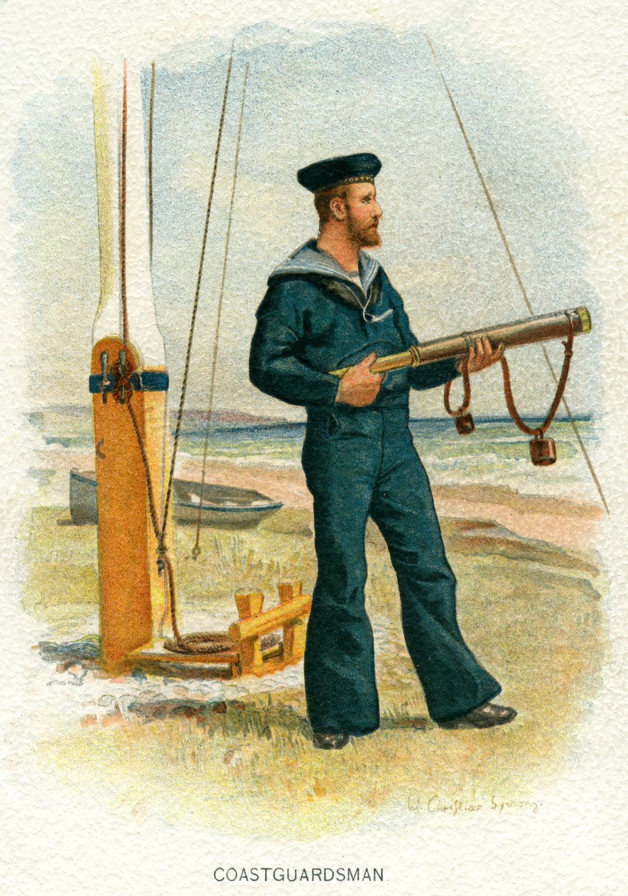Britský pobřežní hlídač, c1890-c1893 od William Christian Symons
