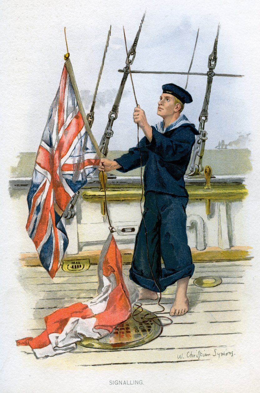 Royal Navy námořní signalizace, c1890-c1893 od William Christian Symons