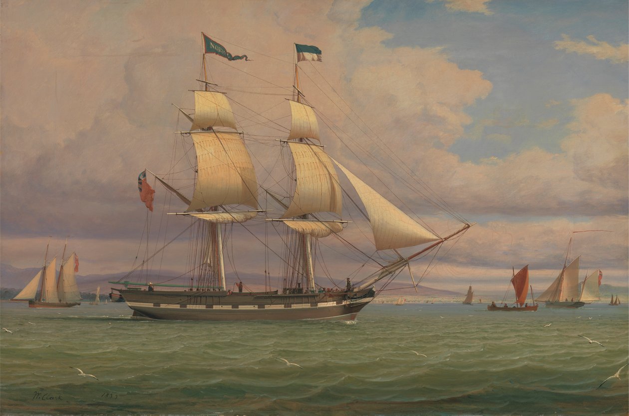 Anglická briga „Norval“ před větrem od William Clark