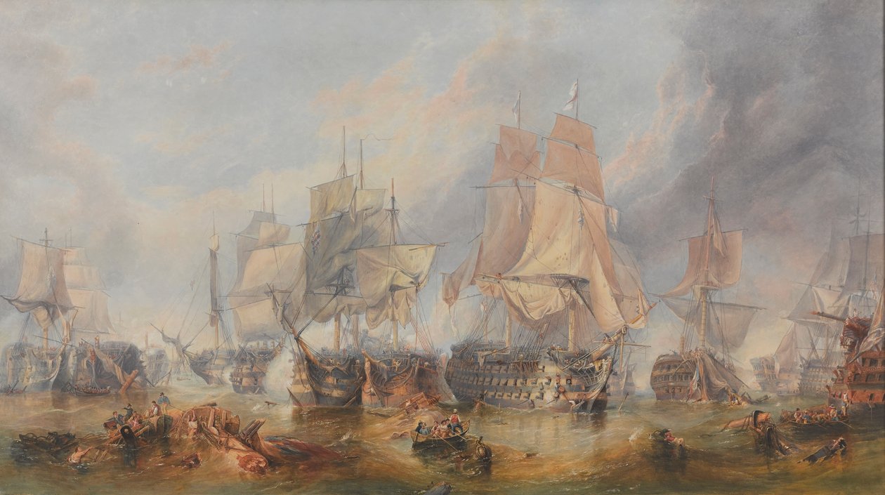 Bitva u Trafalgaru, 21. října 1805 (olej na plátně) od William Clarkson (manner of) Stanfield
