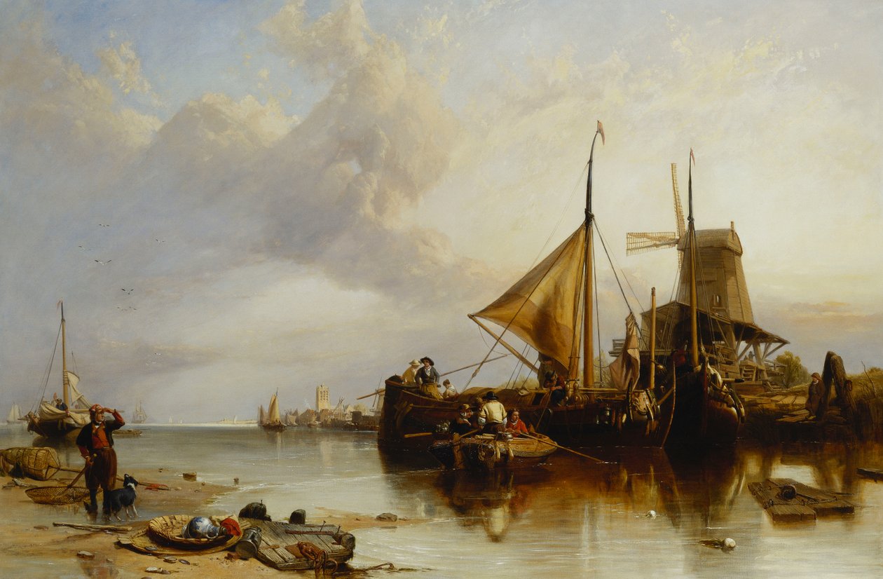 Scéna poblíž Monnikendam na Zuyder Zee od Clarkson Frederick Stanfield