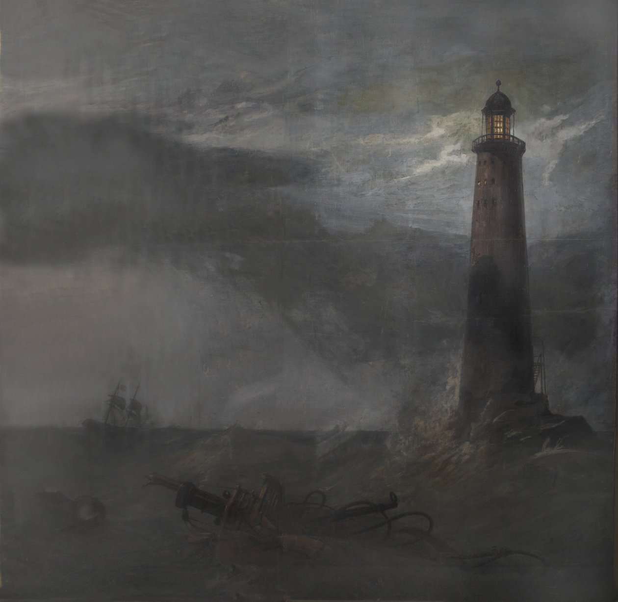 Akce pro The Lighthouse, 1855 (kvaš na plátně) od Clarkson Frederick Stanfield
