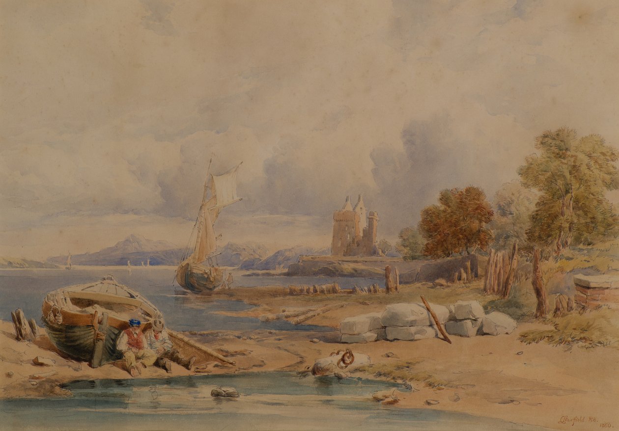 Hrad Barnbougle poblíž Crammond na Forth od Clarkson Frederick Stanfield