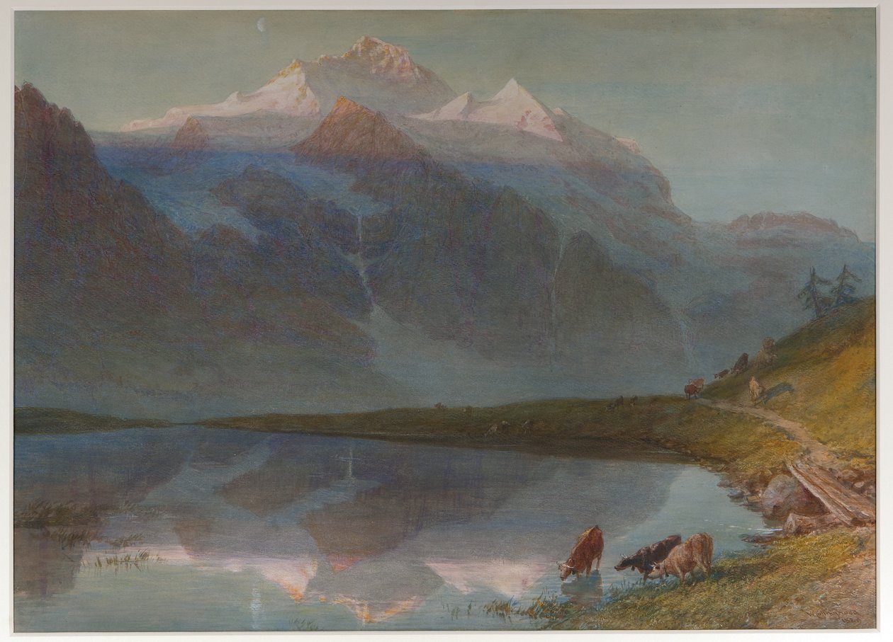 Horská scéna - Jungfrau (akvarel) od William Collingwood