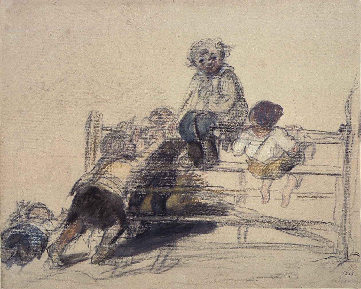 Sketch for Happy as a King, 19. století (kresba) od William Collins
