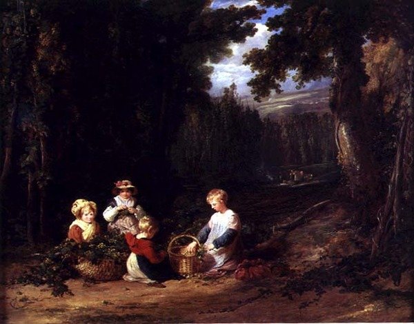 Malé děti sbírají chmel, cca 1835 (olej na plátně) od William Collins