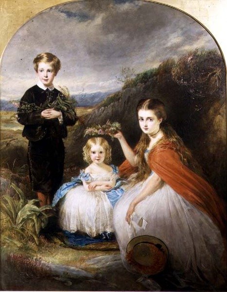 Portrét dětí Middletonových: Jessie Caroline (Colla) (nar. 1851), Alfred Harold (nar. 1857) a Alice Edith (nar. 1861) 1864 od William Crawford