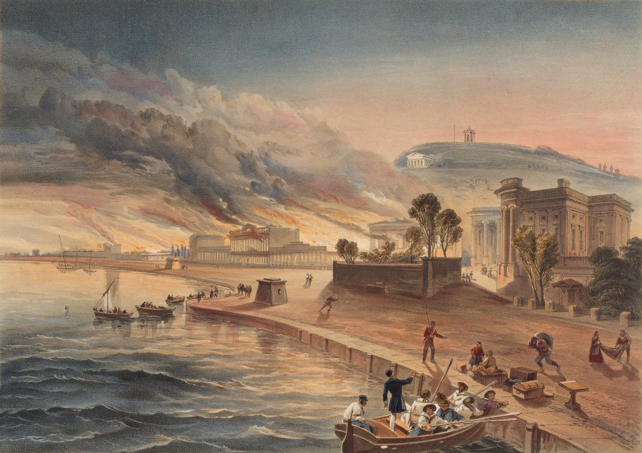 ?Vypálení vládních budov v Kertch. 9. června 1855? od William Crimea Simpson