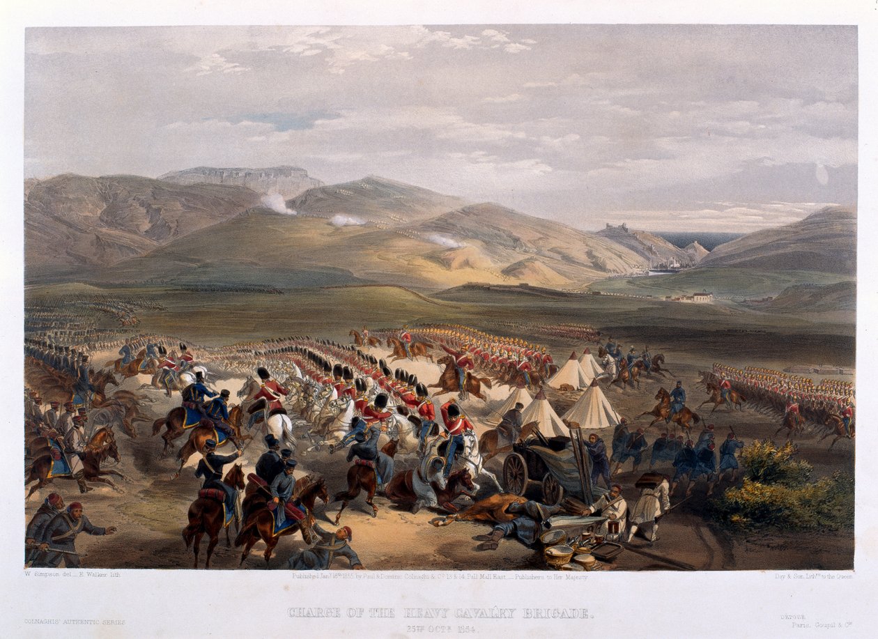 Obvinění z těžké brigády v bitvě u Balaclavy, 1854 od William Crimea Simpson