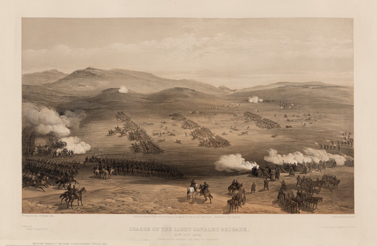 Pověření lehké brigády pod vedením generálmajora hraběte z Cardiganu, 1855 od William Crimea Simpson