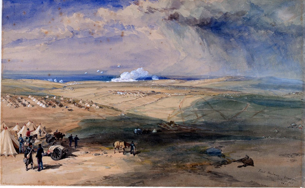 Ubikace lorda Raglana před Sebastopolem, listopad 1854 od William Crimea Simpson