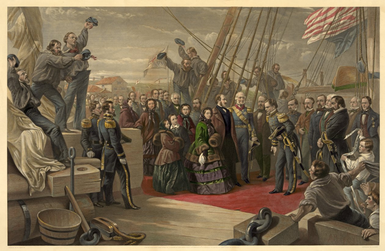 Královna Viktorie na návštěvě HMS Resolute, 16. prosince 1856, zveřejněno 1859 od William Crimea Simpson