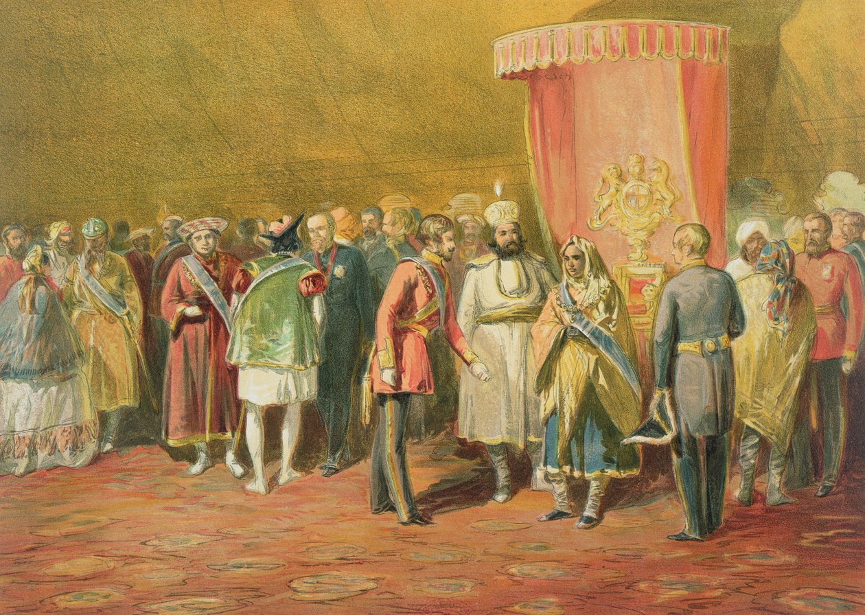 První investitura indické hvězdy, 1863 (chromolitho) od William Crimea Simpson