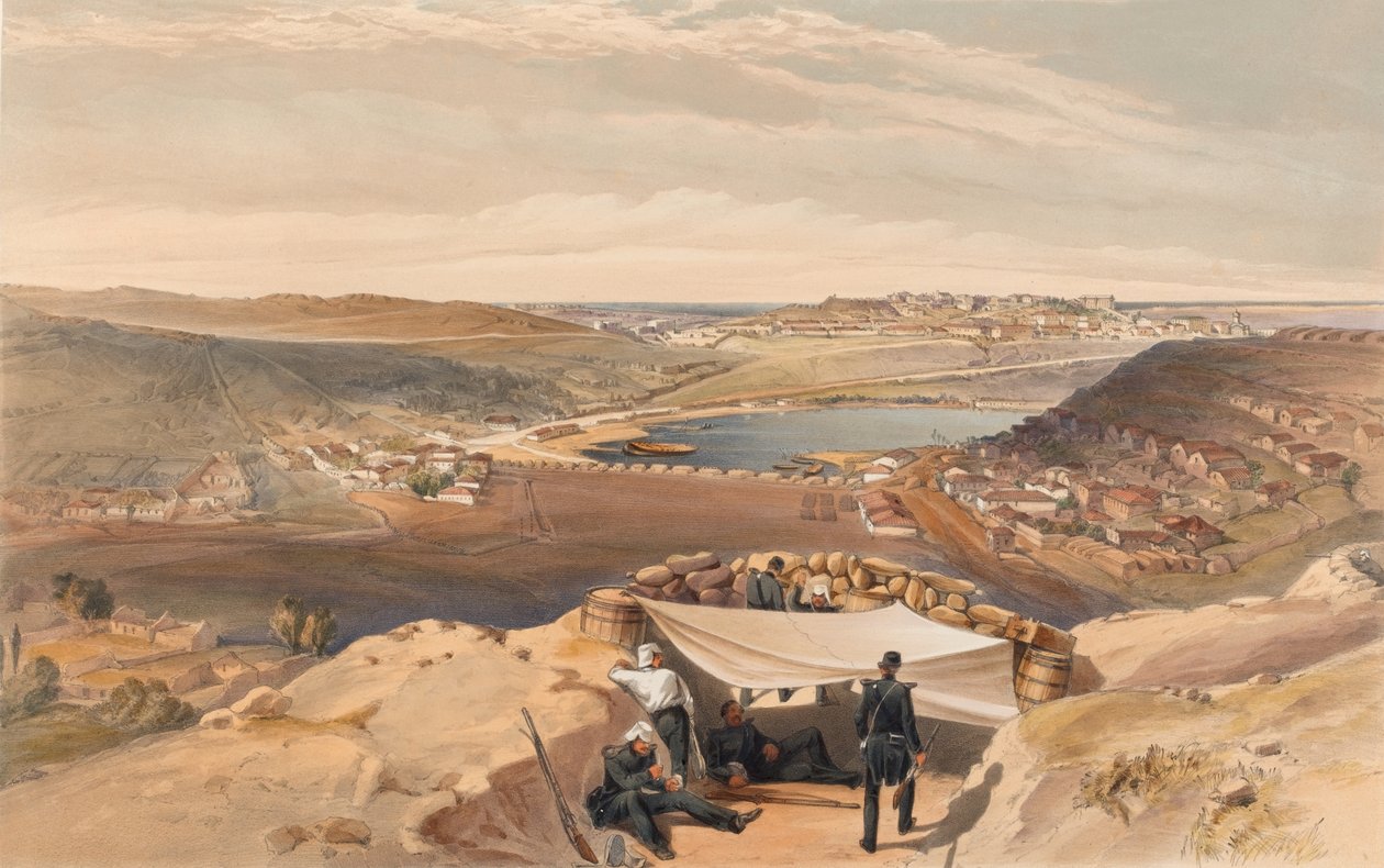 ?Městské baterie aneb vnitřní opevnění Sevastopolu z předsunuté paralely Chapmanova útoku, 23. června 1855? od William Crimea Simpson