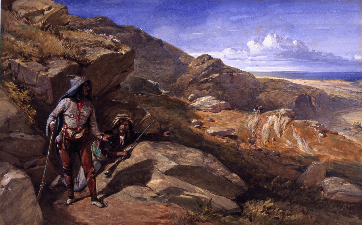 Dva bandité v kopcích, 1857 od William Crimea Simpson