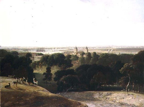 Pohled na Londýn z Greenwich Parku od William Daniell
