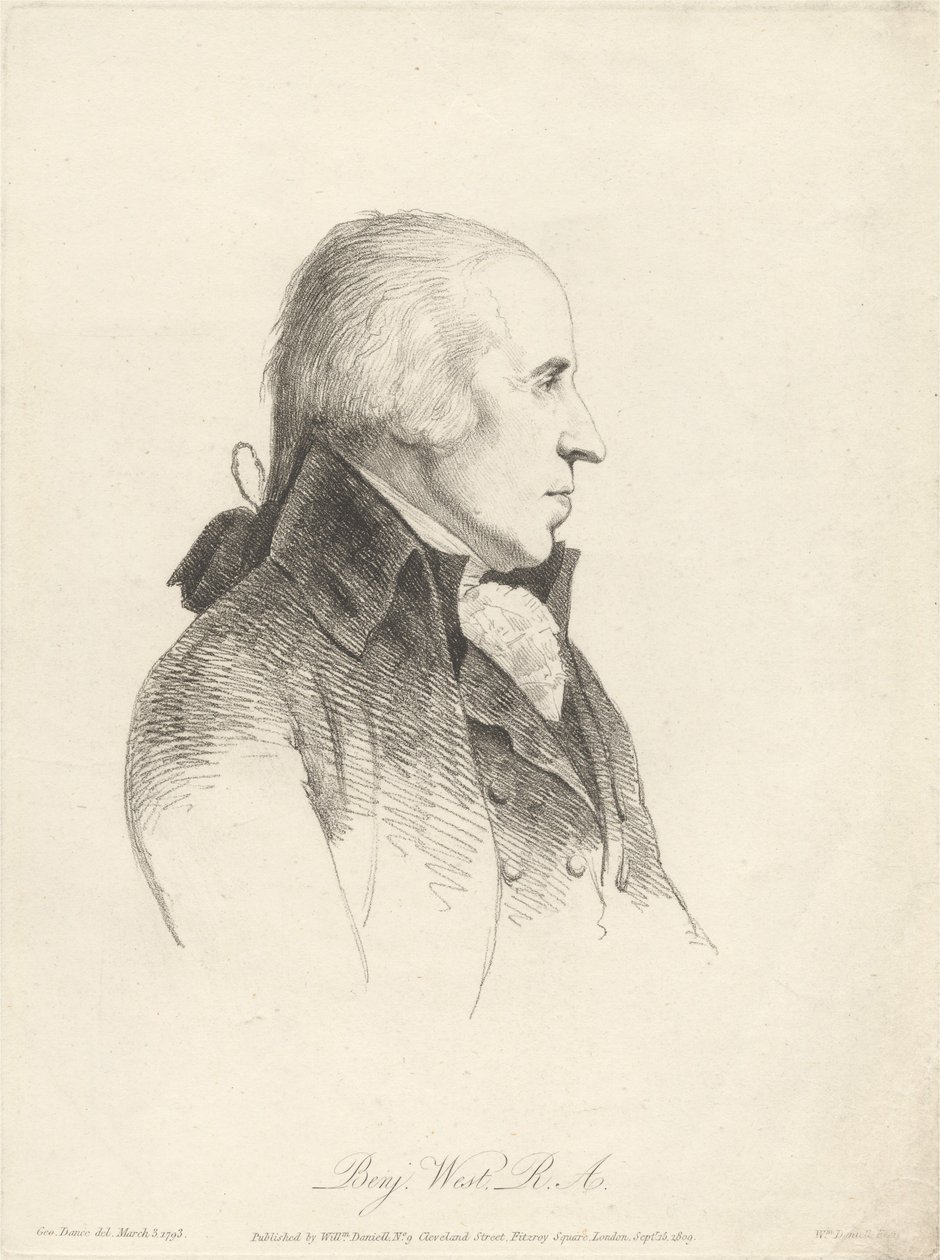 Benjamin West, člen Královské akademie umění (R.A.) od William Daniell
