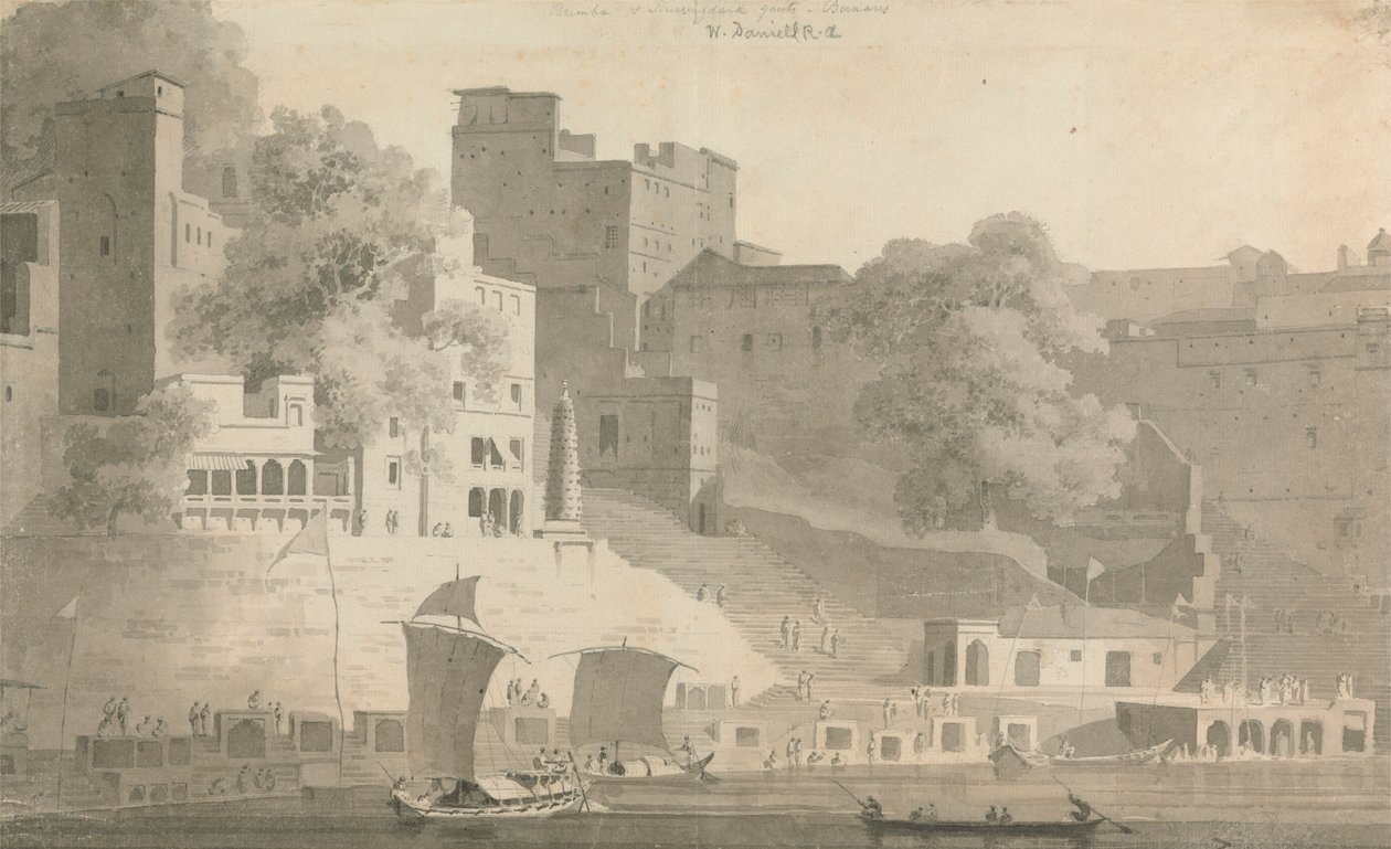 Bramha a Narsingdara Ghat, Varanasi od William Daniell
