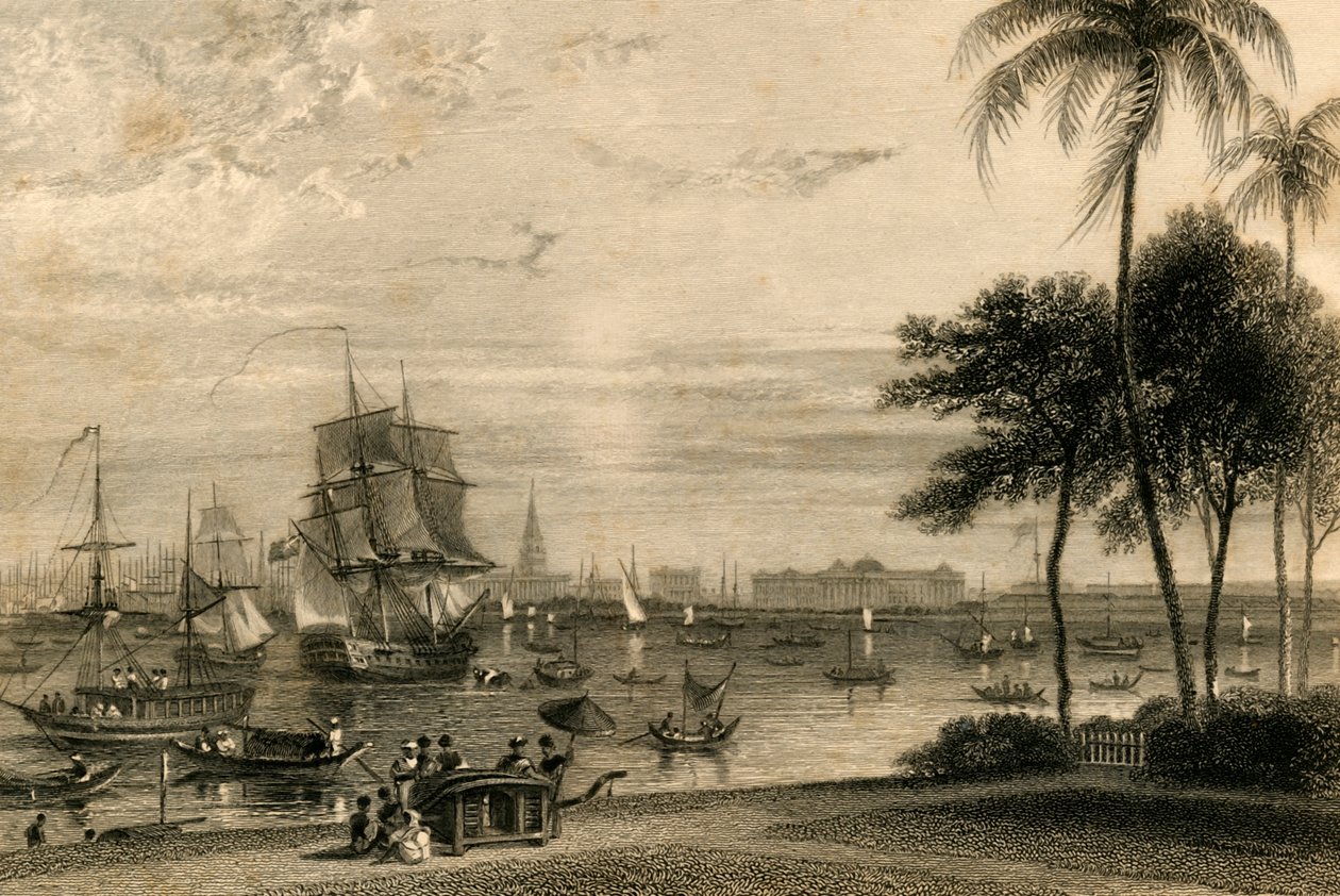Kalkata, z dosahu zahradního domu, 1835. od William Daniell