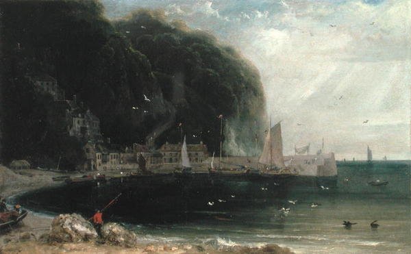 Clovelly v Bristolském průlivu, asi 1813 (olej na plátně) od William Daniell