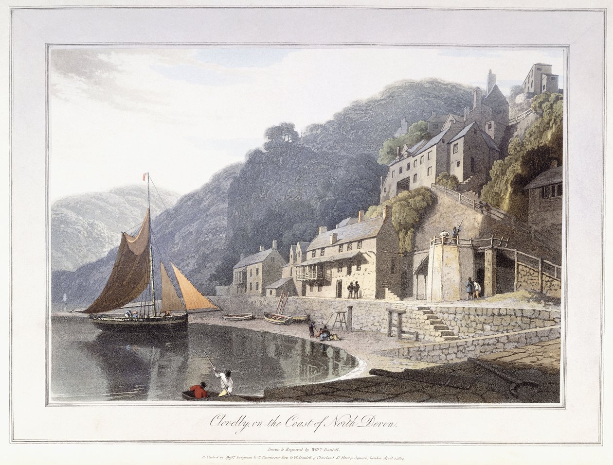 Clovelly, na pobřeží Severního Devonu od William Daniell