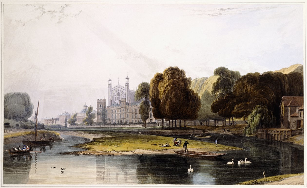 Eton College, z „Select Views of Windsor Castle and Adjacent Scenery“, 1831-1835 od William Daniell