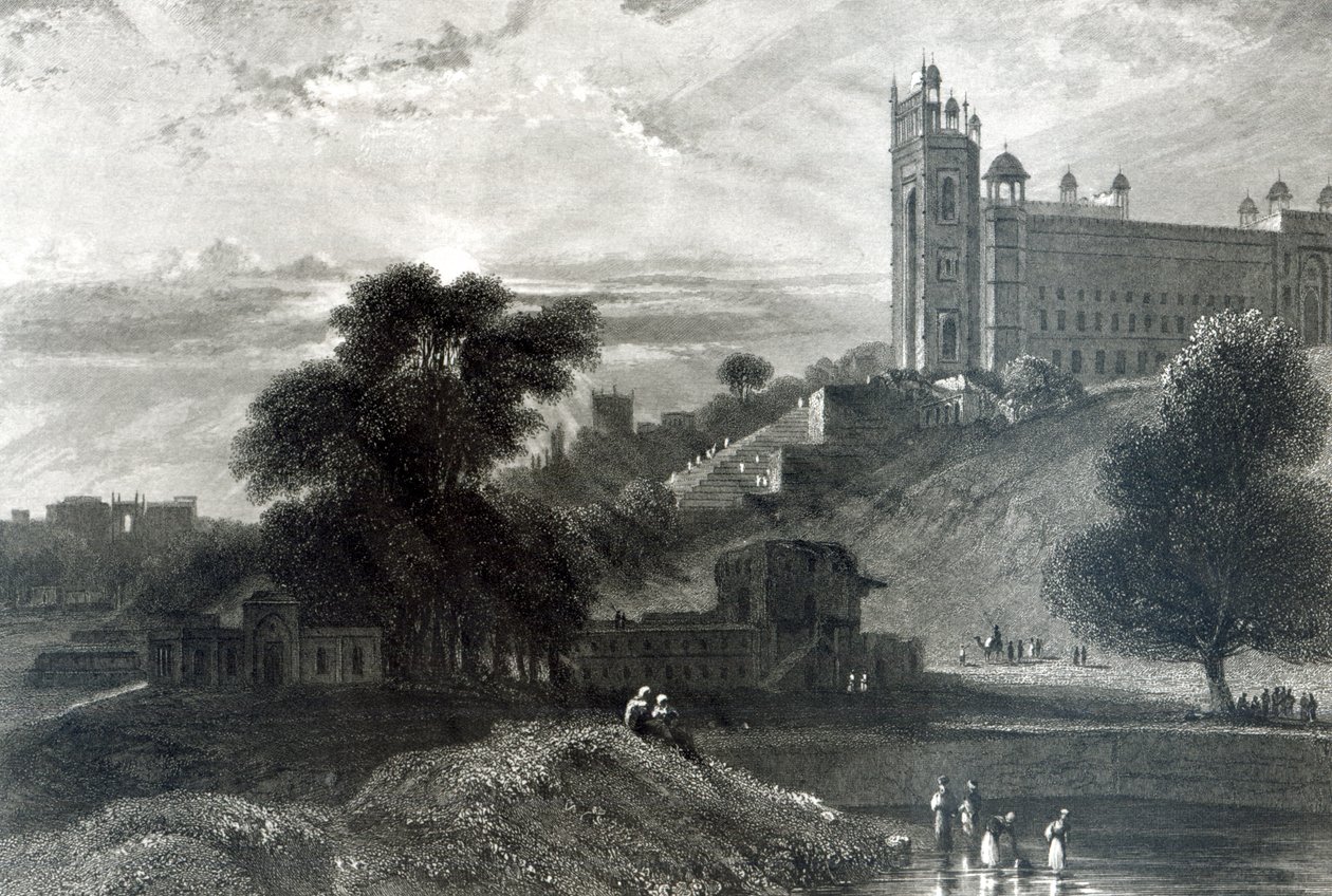 Fatehpur Sikri poblíž Agra, vyryto R. Brandardem (rytina) od William Daniell