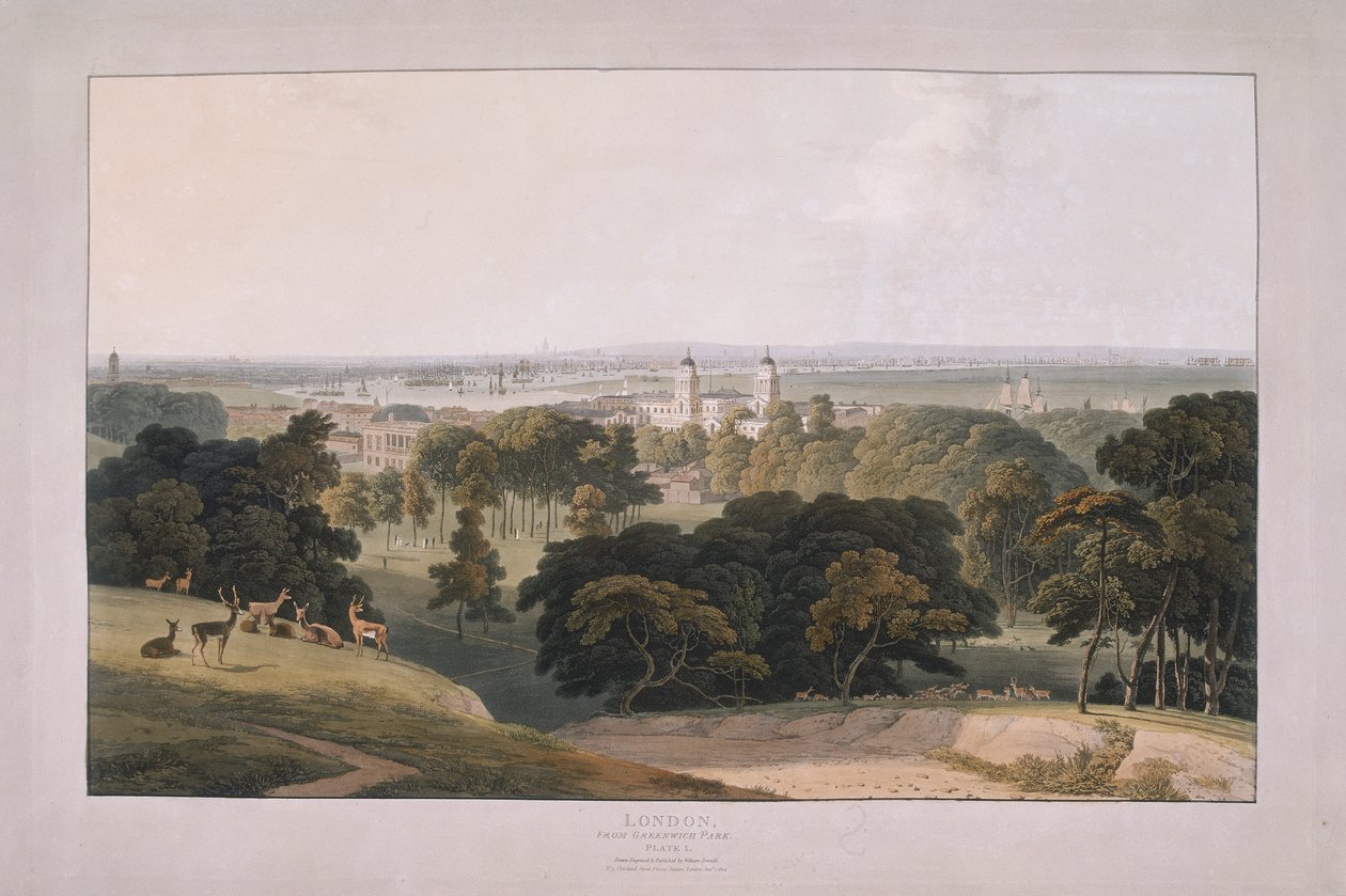 Greenwich Park, Londýn, 1804 od William Daniell