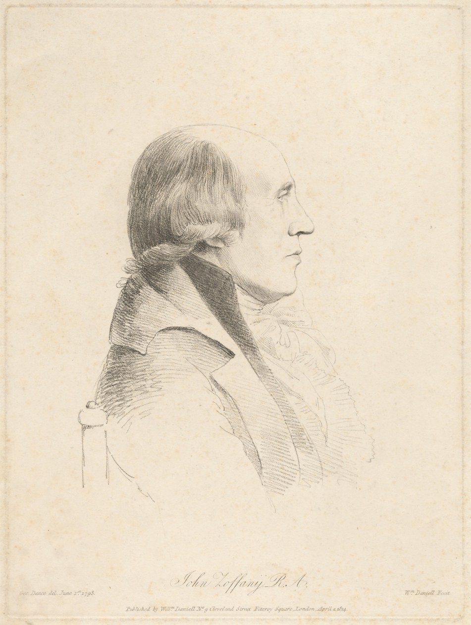 John Zoffany, člen Královské akademie (R.A.) od William Daniell