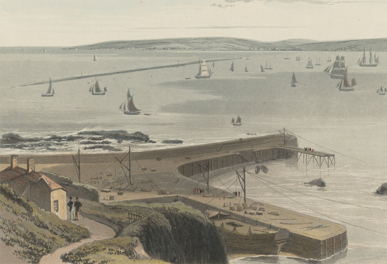 Nábřeží u Straddon Point poblíž Plymouthu od William Daniell
