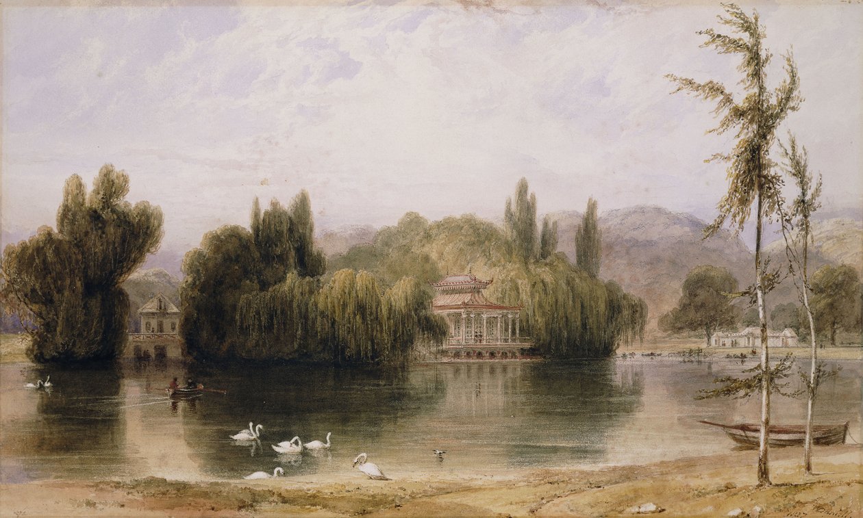 Scéna na Virginia Water, 1827 od William Daniell
