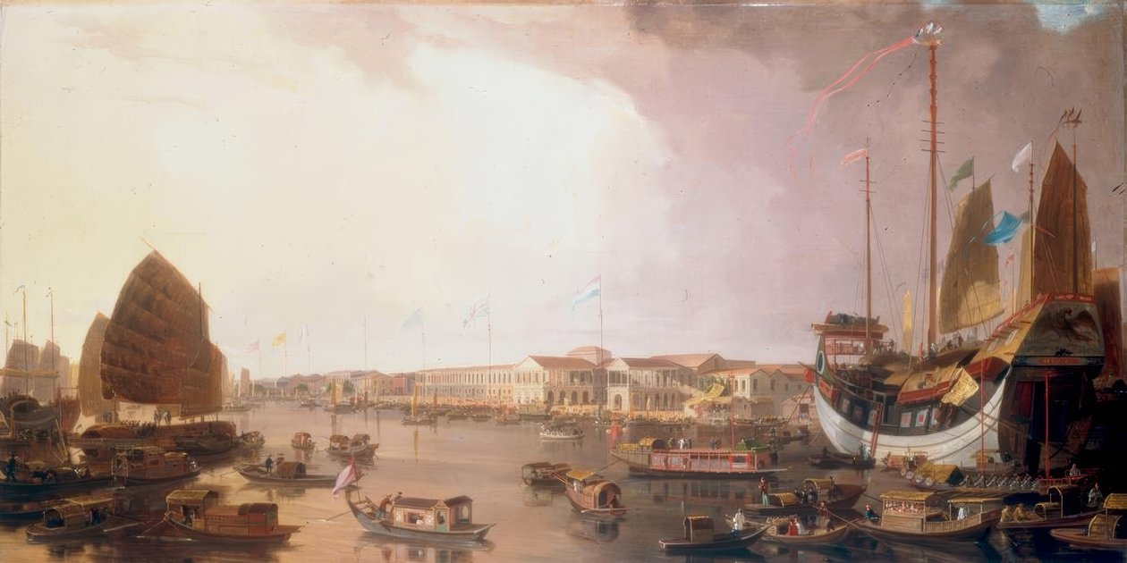 Evropské továrny v Kantonu v Číně od William Daniell