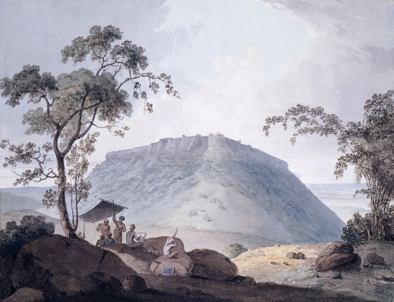 South East View of Bijaigarh, Uttar Pradesh, c. 1790 od William Daniell