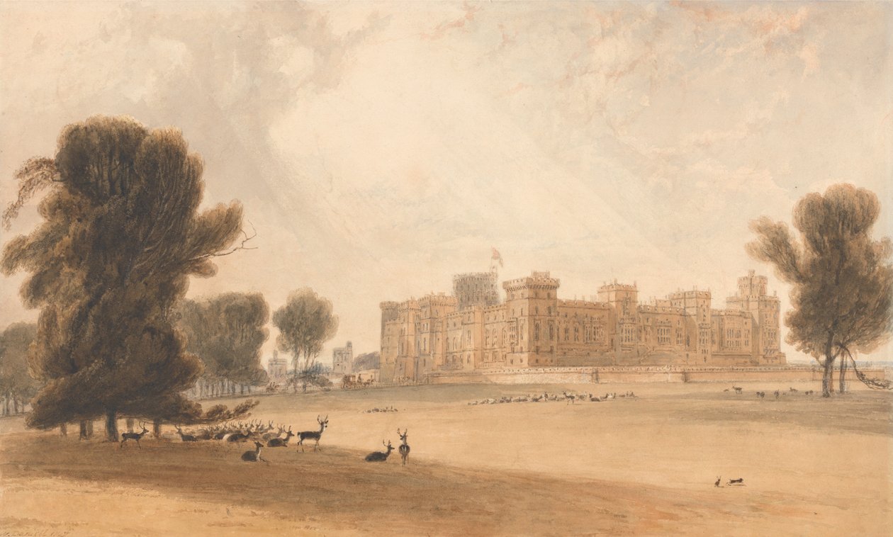 Hrad Windsor z jihu od William Daniell