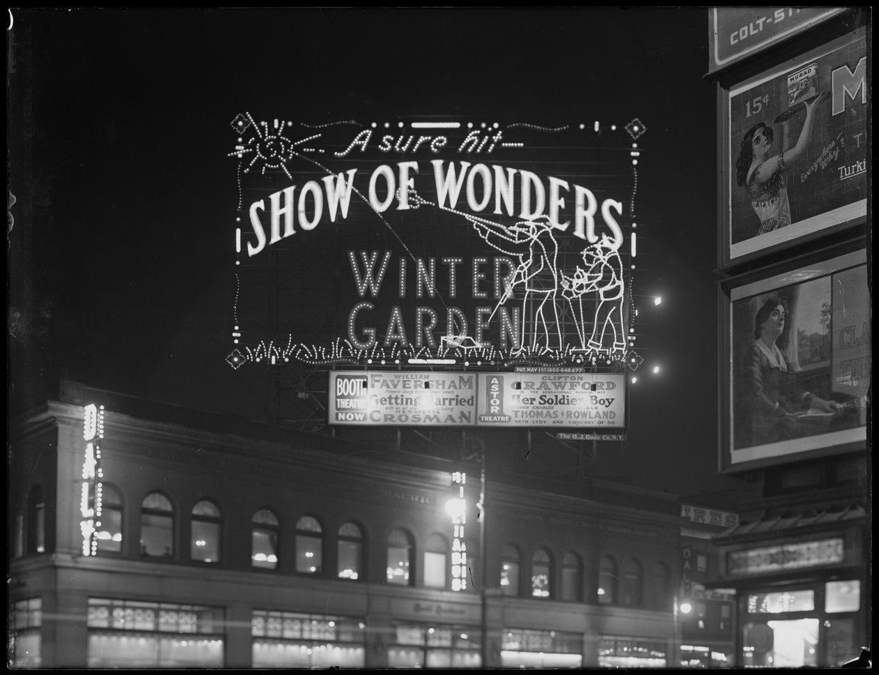 Světelný nápis pro představení „Show of Wonders“ divadla Winter Garden, New York, 6. ledna 1917 od William Davis Hassler