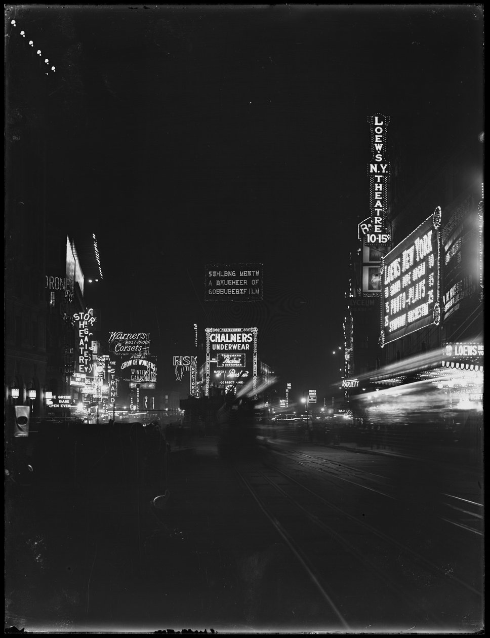 Světelné nápisy na Times Square, New York City, 1917 od William Davis Hassler