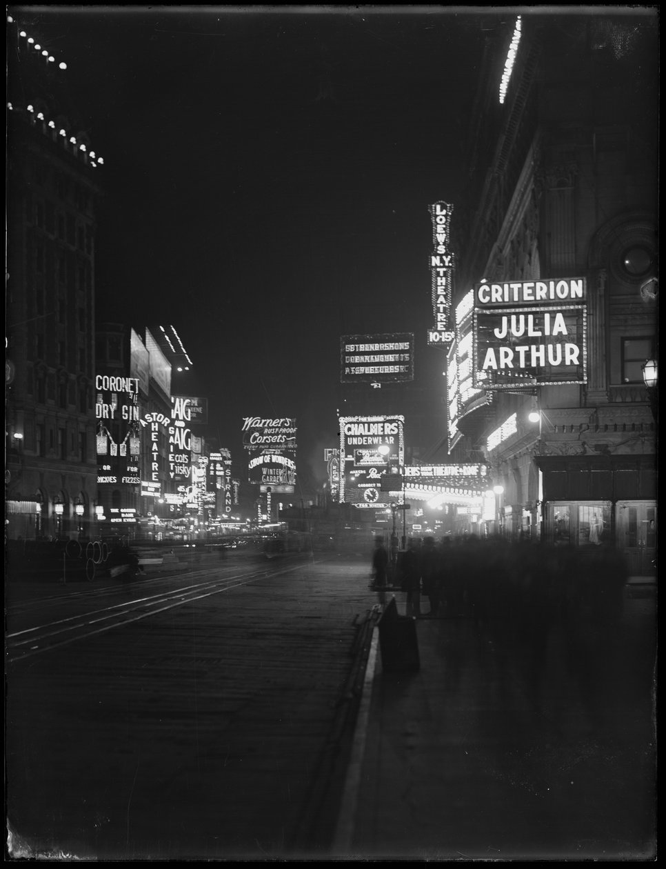 Světelné nápisy na Times Square, New York City, 1917 od William Davis Hassler