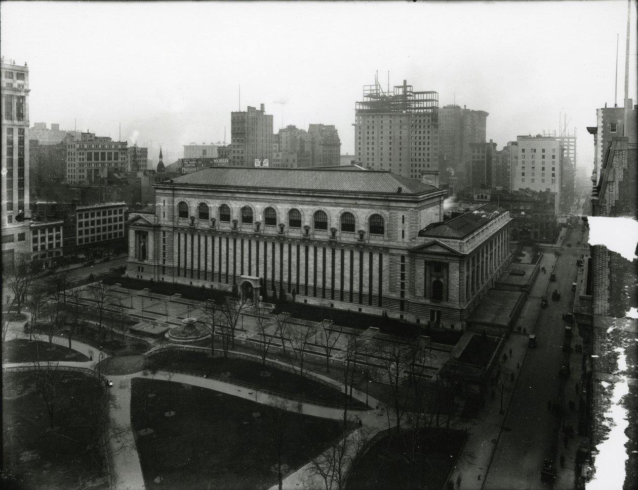 New York Public Library a Bryant Park, c.1910-21 od William Davis Hassler
