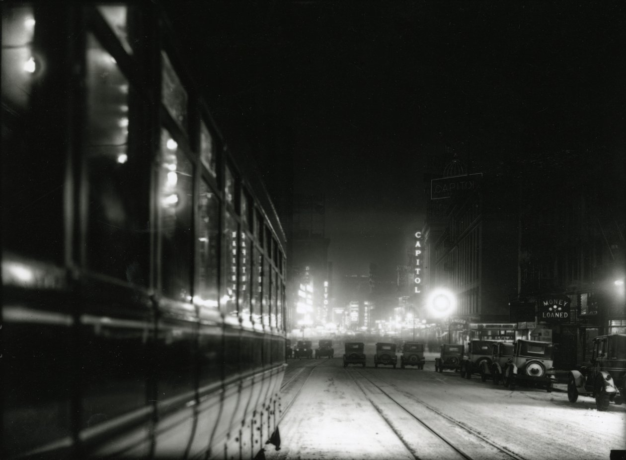 Noční pohled poblíž Times Square, c.1919-20 od William Davis Hassler