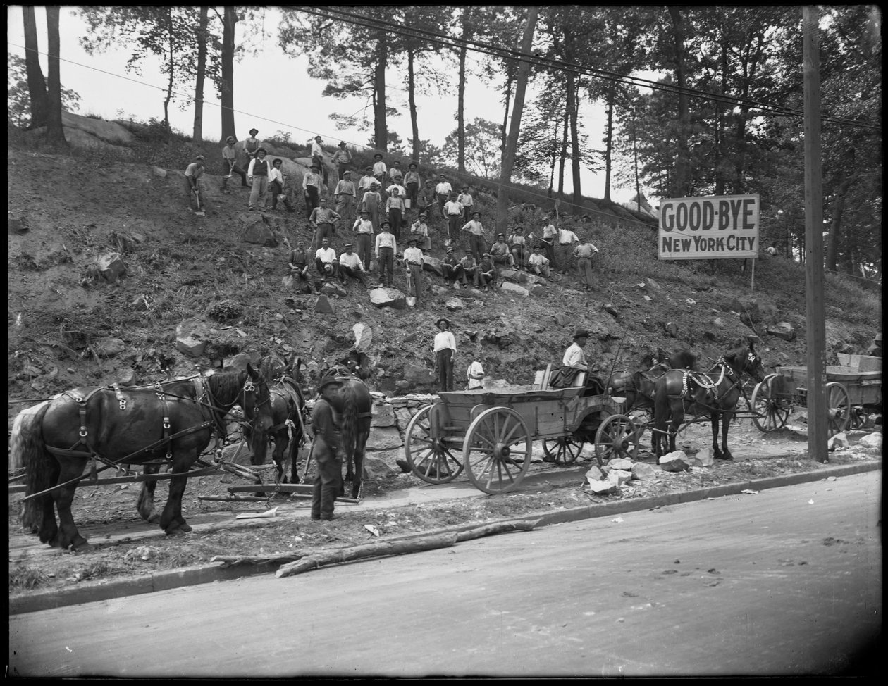 Severní hranice města New York na Broadwayi na 263rd Street, Bronx, při pohledu na sever, 8. června 1914 od William Davis Hassler