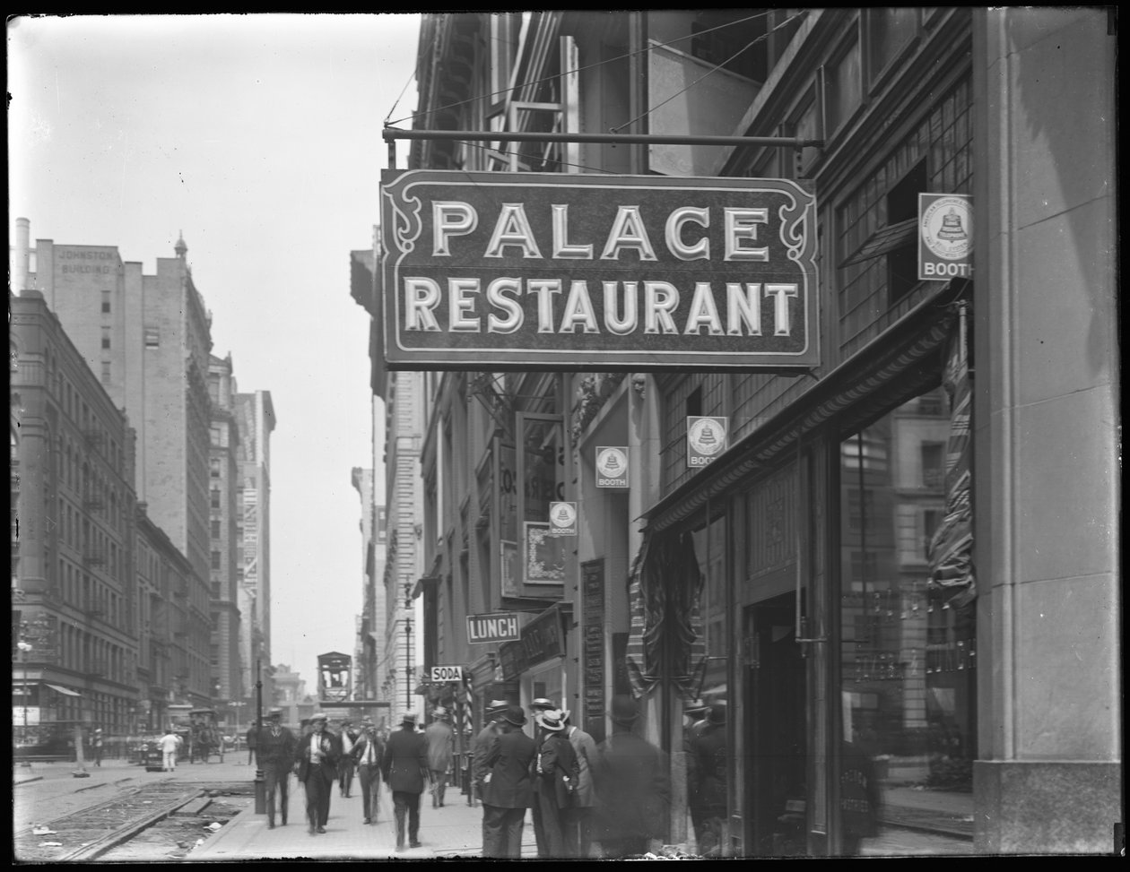 Sign for the Palace Restaurant, W. 28th Street, New York City, 29. července 1916 od William Davis Hassler