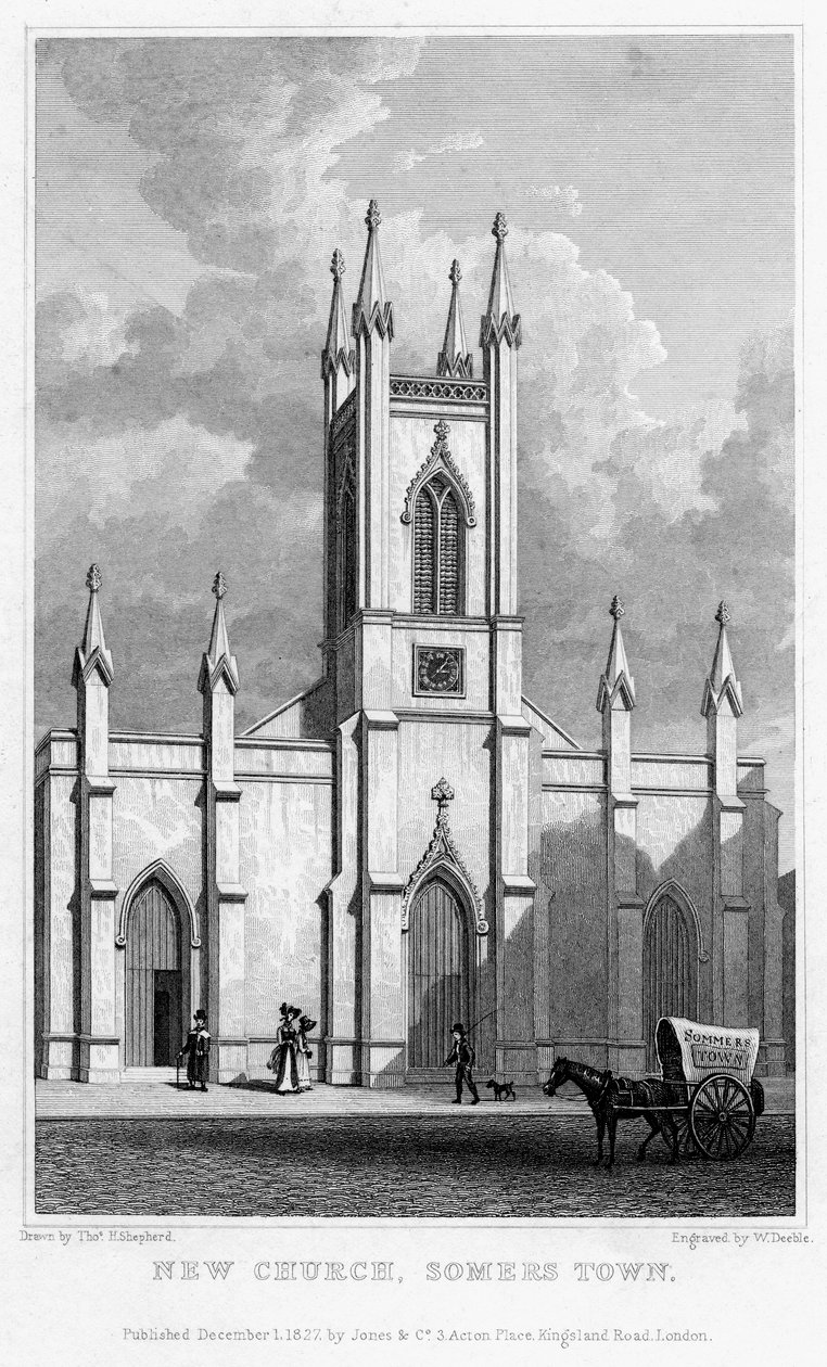 Nový kostel, Somers Town, Camden, Londýn, 1827. od William Deeble